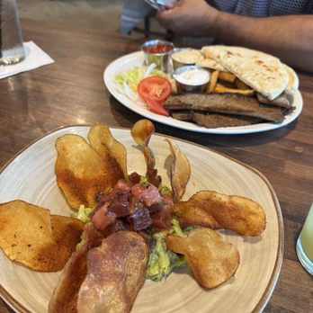 Local Table - Ahi Tuna Tartare and Gyros Plate with Fries - New American Near Me - Missouri City, Texas Local Table - Ahi Tuna Tartare and Gyros Plate with Fries - New American Near Me - Missouri City, Texas