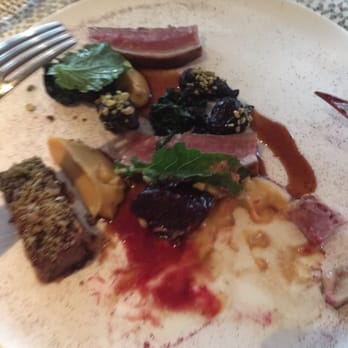 Bosk - Pistachio duck breast with duck confit and beets. - Canadian (New) Near Me - Toronto, Ontario