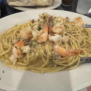 Randazzo's Clam Bar - Shrimp Scampi on a Bed of Pasta - Seafood Near Me - Brooklyn, New York