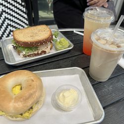 Central Cafe - Breakfast bagel & turkey bacon sandwich