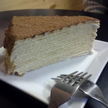 Millie Creperie - Tiramisu crepe cake - green tea was better! - Creperies Near Me - Toronto, Ontario Millie Creperie - Tiramisu crepe cake - green tea was better! - Creperies Near Me - Toronto, Ontario