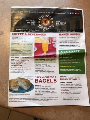Menu photo 4 Creole Bagelry and Cafe' Slidell, LA