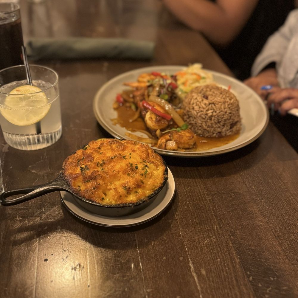 Sapodilla’s - Salmon and shrimp with a side of macaroni,cabbage, and rice and pease - Caribbean Near Me - Washington, DC, District of Columbia Sapodilla’s - Salmon and shrimp with a side of macaroni,cabbage, and rice and pease - Caribbean Near Me - Washington, DC, District of Columbia