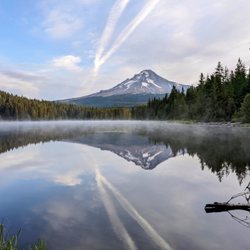 Trillium Lake Campground - Mt Hood across Trillium Lake
