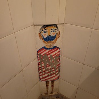 El Bar Bero - Bathroom decor. Mustaches everywhere. - Bars Near Me - San Juan, Puerto Rico
