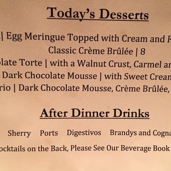 Patrona - Dessert menu - New American Near Me - Ukiah, California