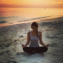 Studio by the Sea - Sunset yoga on the beach at Studio by the Sea.