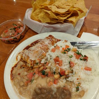 Baja Fish Tacos - Chicken Enchilada Combo, chips and salsa - Seafood Near Me - Norco, California