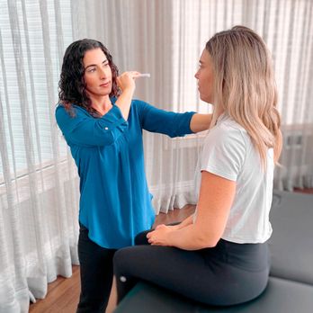MovementX - Dr. Janine DeBrito, PT, DPT working with a patient with vertigo and dizziness. - Physical Therapy Near Me MovementX - Dr. Janine DeBrito, PT, DPT working with a patient with vertigo and dizziness. - Physical Therapy Near Me