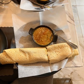 Masala Elaichi - a flat bread and a bowl of soup - Indian Near Me - Burlington, Vermont