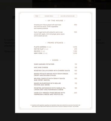 Menu photo 1 Quivira Steakhouse Cabo San Lucas, BCS Menu photo 1 Quivira Steakhouse Cabo San Lucas, BCS