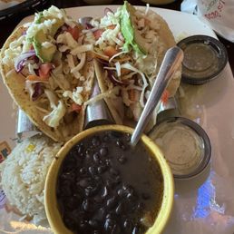 Stopped by Los Cucos for my co-workers farewell lunch. I ordered the Fish Tacos with black beans and they were delicious. Stopped by Los Cucos for my co-workers farewell lunch. I ordered the Fish Tacos with black beans and they were delicious.