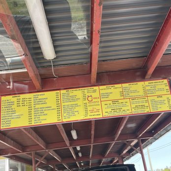 Clyde's Drive-In - Menu from vehicle. - Burgers Near Me - St. Ignace, Michigan