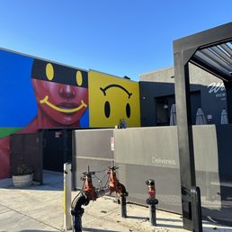 Fun mural outside near patio / entrance Fun mural outside near patio / entrance