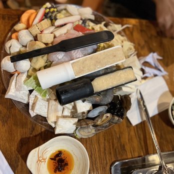 Chuan Yu Hot Pot - Mixed veggies with seafoods, shrimp and fish paste - Hot Pot Near Me - Suwanee, Georgia