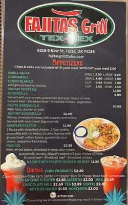 Menu photo 6 Fajitas Grill 2 Tulsa, OK