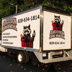 Raccoon Junk Removal - 17 foot long junk removal truck. Great for furniture pickups, estate Cleanouts, appliance removal, recycling and more