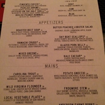Five and Ten - Menu - New American Near Me - Athens, Georgia