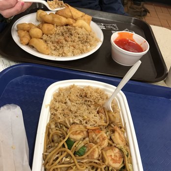 China King - Shrimp Lo Mein Dinner combo (Bottom), Sweet and Sour Chicken Dinner combo (Top) - Chinese Near Me - Buffalo, New York