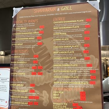 Shawarma Grill - Menu - Sandwiches Near Me - Temecula, California