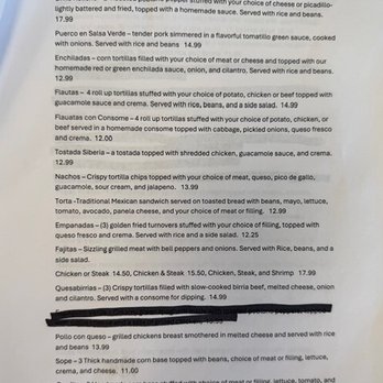 Sabor Norteño - Menu 7/26 - Mexican Near Me - Tulsa, Oklahoma