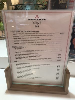Menu photo 1 Gorsuch Ski Café Vail Vail, CO Menu photo 1 Gorsuch Ski Café Vail Vail, CO