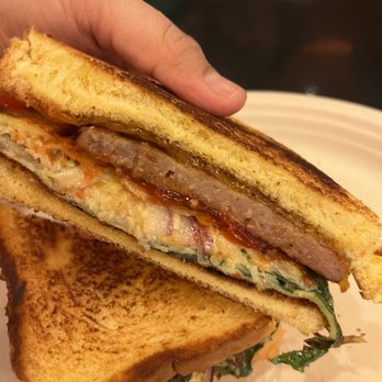 Cafe Madeline - Korean toast with sausage - Sandwiches Near Me - Seattle, Washington Cafe Madeline - Korean toast with sausage - Sandwiches Near Me - Seattle, Washington