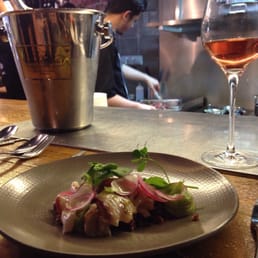 Ceviche with quinoa and radishes.