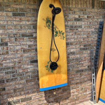EMS Plumbing - Client wanted an outdoor shower added on 06/2024, added this beautiful surfboard (AFTER) - Water Heater Installation/Repair Near Me - Jacksonville, Florida