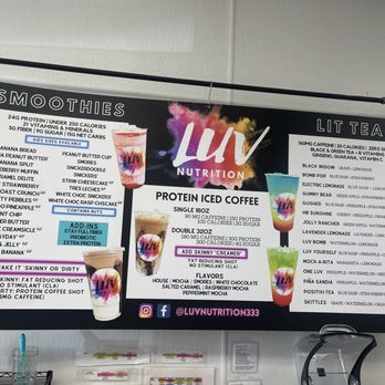 LUV Nutrition - Full Menu - Juice Bars & Smoothies Near Me - Huntington Beach, California