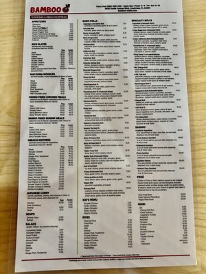 Menu photo 1 Bamboo Sushi Bar . Hibachi Express Crestview, FL