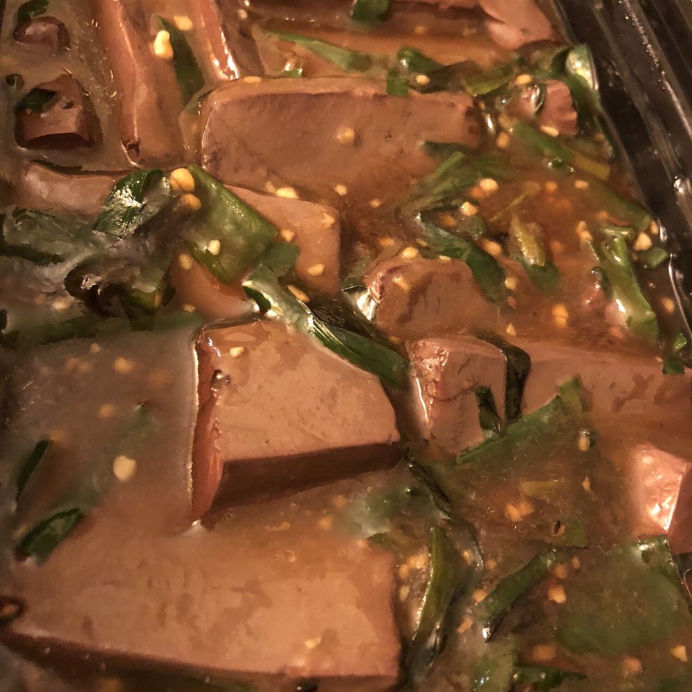 First Chinese Barbecue - Pork blood cubes with chives - Barbeque Near Me - Austin, Texas