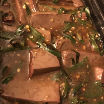 First Chinese Barbecue - Pork blood cubes with chives - Barbeque Near Me - Austin, Texas First Chinese Barbecue - Pork blood cubes with chives - Barbeque Near Me - Austin, Texas