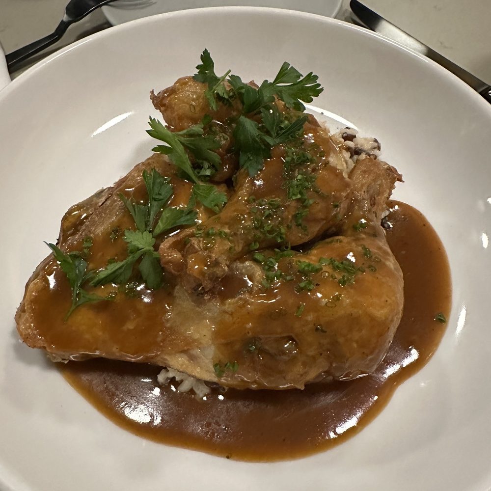 Crawford Cookshop - Crispy chicken confit - Desserts Near Me - Clayton, North Carolina