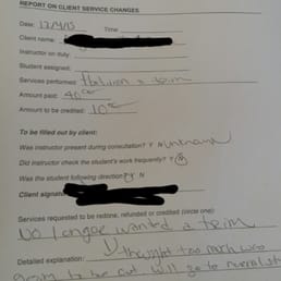 Had to fill this out to get $ back on a service that wasnt rendered.