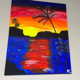 My sunset painting that glows in the dark My sunset painting that glows in the dark