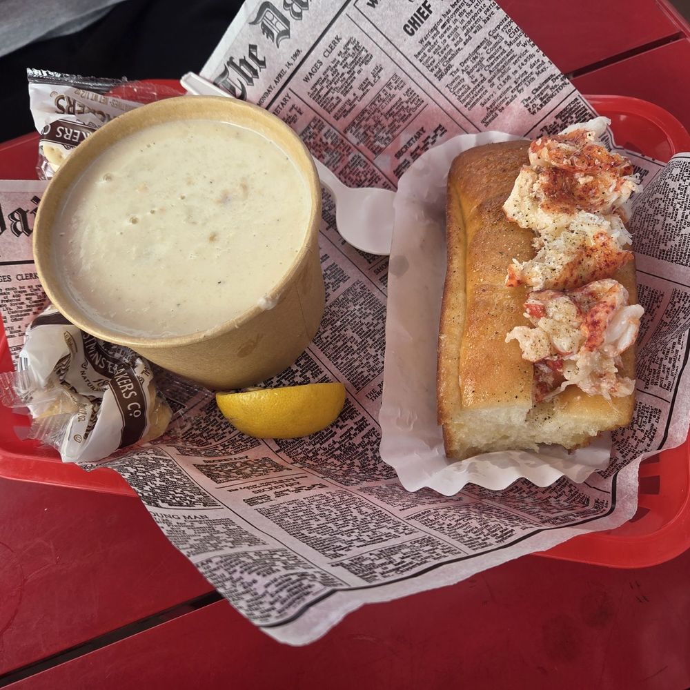 Lobster West - Lobster roll 3 Oz and classic chowder - Seafood Near Me - San Diego, California Lobster West - Lobster roll 3 Oz and classic chowder - Seafood Near Me - San Diego, California