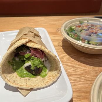 Cava - a burrito and a bowl of soup - Mediterranean Near Me - Kyle, Texas