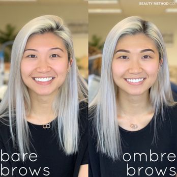 Beauty Method - Before & after of ombre powder brows. Brows will heal 20-30% lighter and shrink 5-10%. - Permanent Makeup Near Me - Dublin, California Beauty Method - Before & after of ombre powder brows. Brows will heal 20-30% lighter and shrink 5-10%. - Permanent Makeup Near Me - Dublin, California