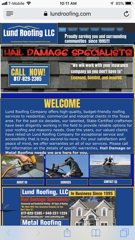 Slide of Lund Roofing