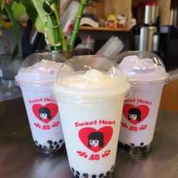 Sweet Heart - Tarro and Almond Smoothies with boba