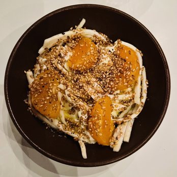 Range Life - We did not enjoy this dish very much. Some fancy cheese with mandarines and toasted sesame seeds. - Desserts Near Me - Livermore, California Range Life - We did not enjoy this dish very much. Some fancy cheese with mandarines and toasted sesame seeds. - Desserts Near Me - Livermore, California