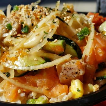 All About Poke - Medium w / Salmon, Albacore, and Spicy Tuna in Ponzu Sauce! - Seafood Near Me - Studio City, California All About Poke - Medium w / Salmon, Albacore, and Spicy Tuna in Ponzu Sauce! - Seafood Near Me - Studio City, California