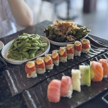 Oku - Way of The Dragon Roll, Rainbow Roll, Edamame, Shishito peppers - Sushi Bars Near Me - Santa Barbara, California