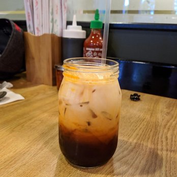 Viet Noms - Loved how they served the Thai tea on a small Mason jar, makes it even more refreshing! - Vietnamese Near Me - Livermore, California Viet Noms - Loved how they served the Thai tea on a small Mason jar, makes it even more refreshing! - Vietnamese Near Me - Livermore, California