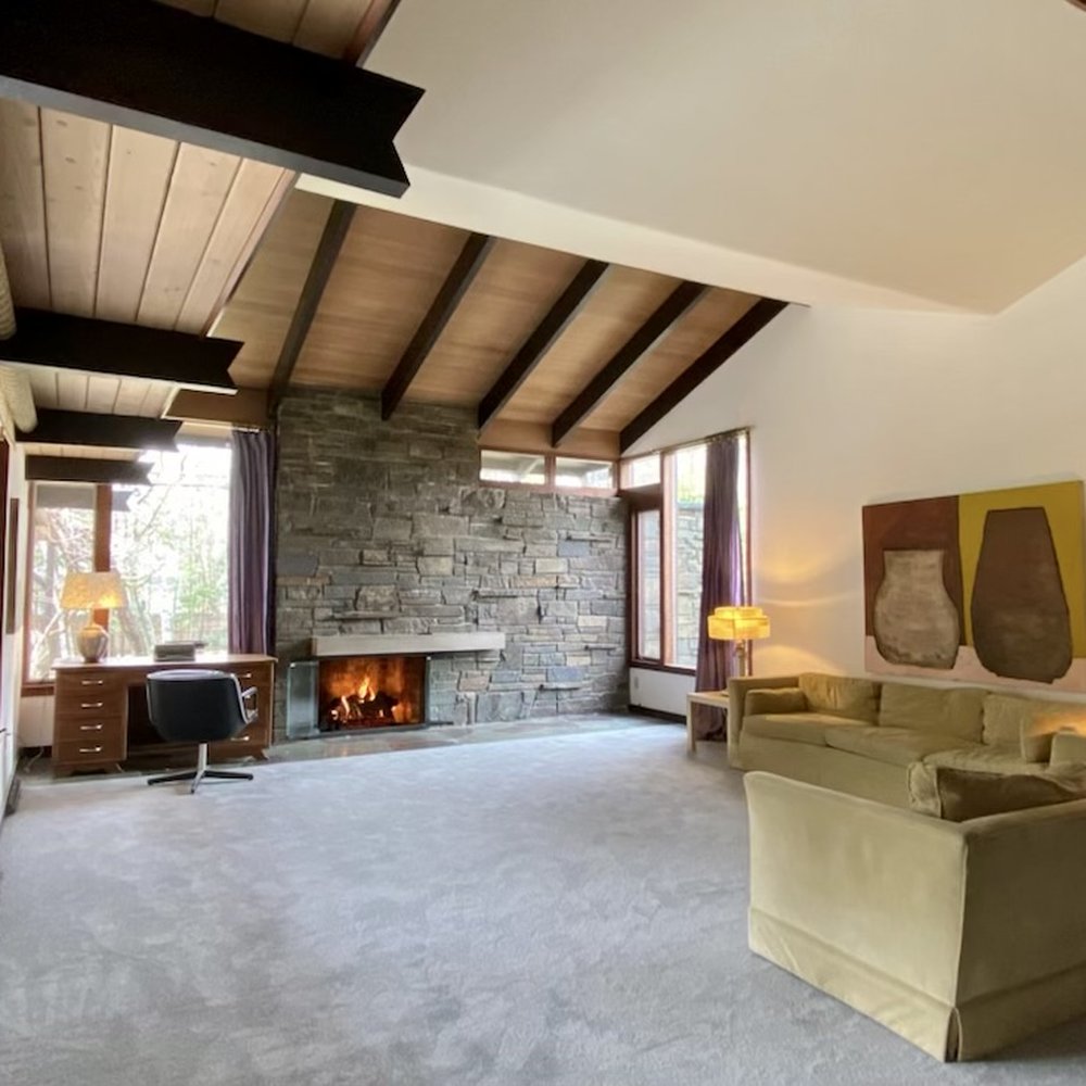 Albany Carpet Warehouse - living room with stone fireplace - Carpeting Near Me - Albany, New York