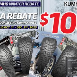 M.R. Automotive - M.R. Automotive Kumho Tire $100 Rebate valid from Cot 1 - Dec 3rd 2023.