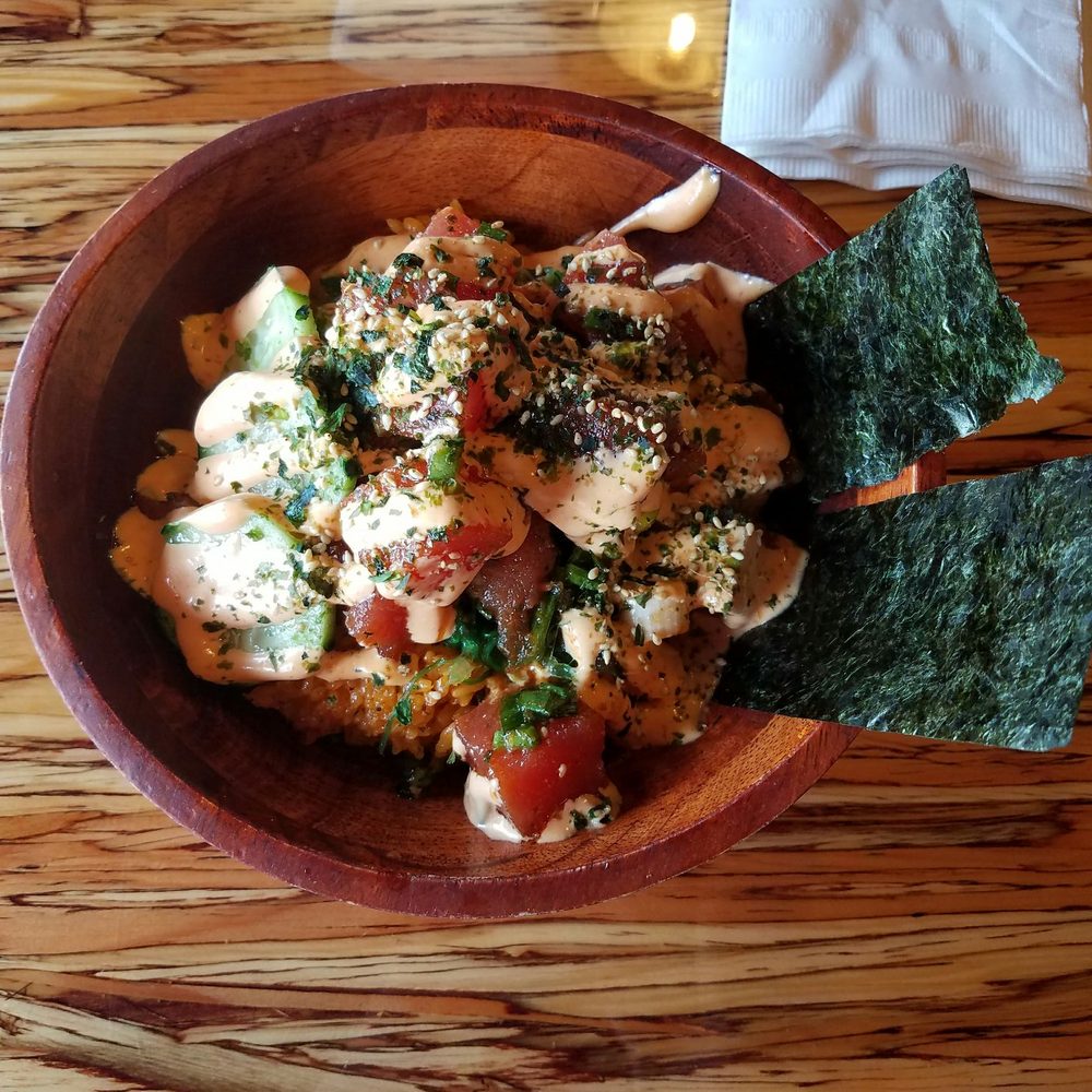 Guahan Grill - Poke bowl with their ever popular red rice! - Barbeque Near Me - Oceanside, California Guahan Grill - Poke bowl with their ever popular red rice! - Barbeque Near Me - Oceanside, California