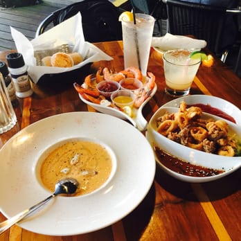 Caps On The Water - She carb soup, peel shrimp, and fried calamari. The shrimp was awesome! - Seafood Near Me - St Augustine, Florida