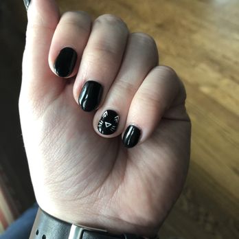 Dary's Nails Spot - Black gel nails with cat nail art - Nail Salons Near Me - Tacoma, Washington Dary's Nails Spot - Black gel nails with cat nail art - Nail Salons Near Me - Tacoma, Washington